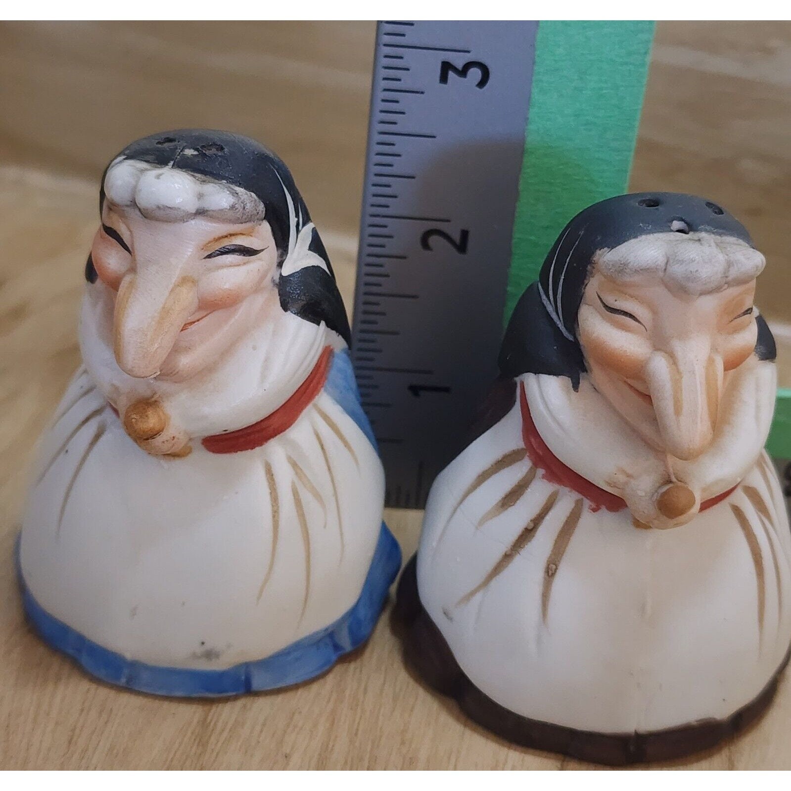 Ceramic Salt & Pepper Shakers Kitchen Witch Big Nose Babushka   Etsy