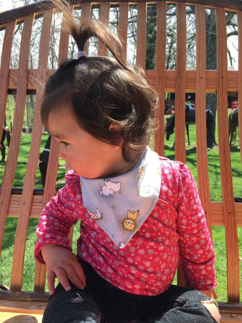 Bandana Bib with Blue Plaid Print and Snap Closure Bibdana teething bandana drool bib