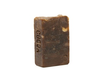 Cocoa Bar Soap - Handmade Plant Based Soap, All Natural Ingredients, Fragrance Free Unscented Bar Soap