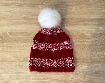 Handmade Twisted Candy Cane Santa Hat Christmas Beanie