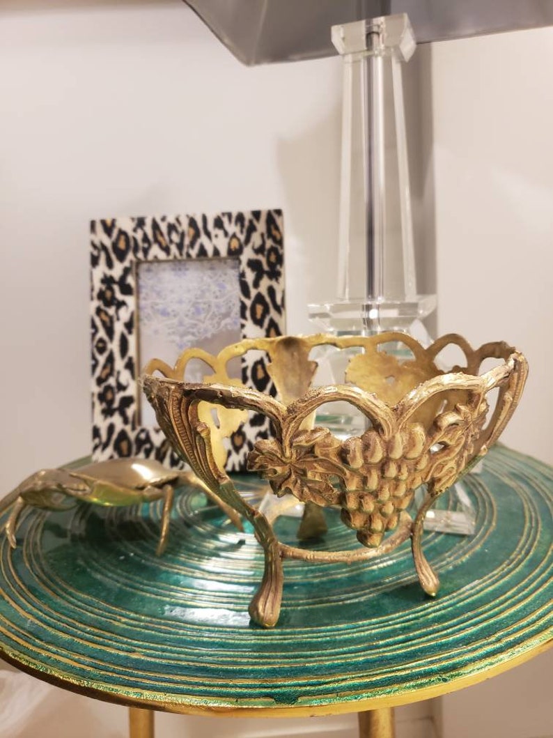 Vintage Mid Century Footed Brass Bowl Stand No Liner Grapes & Etsy Canada