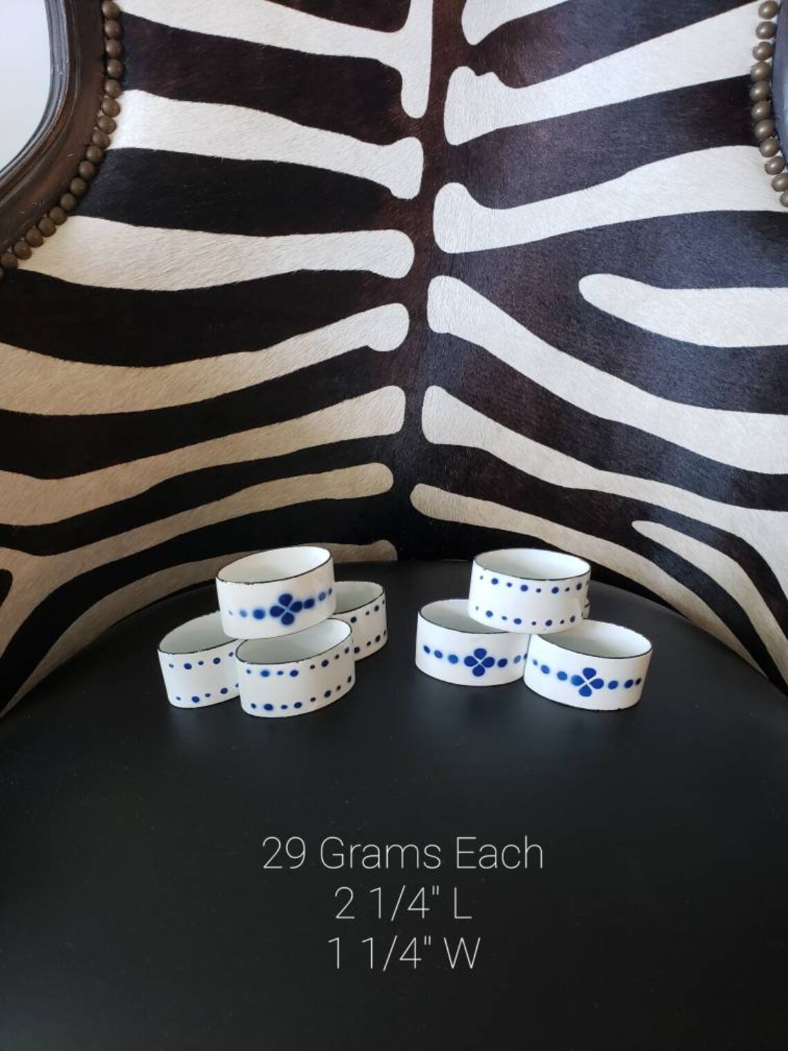 Vintage Ikea Heder Enamel White and Blue Napkin Rings/ Etsy Canada