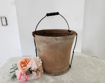 Vintage Canvas Collapsible Water Bucket/Military Folding Bucket/Rare Water Collectible Pail/Folding Pail/Railroad Canvas Bucket/Rustic Decor