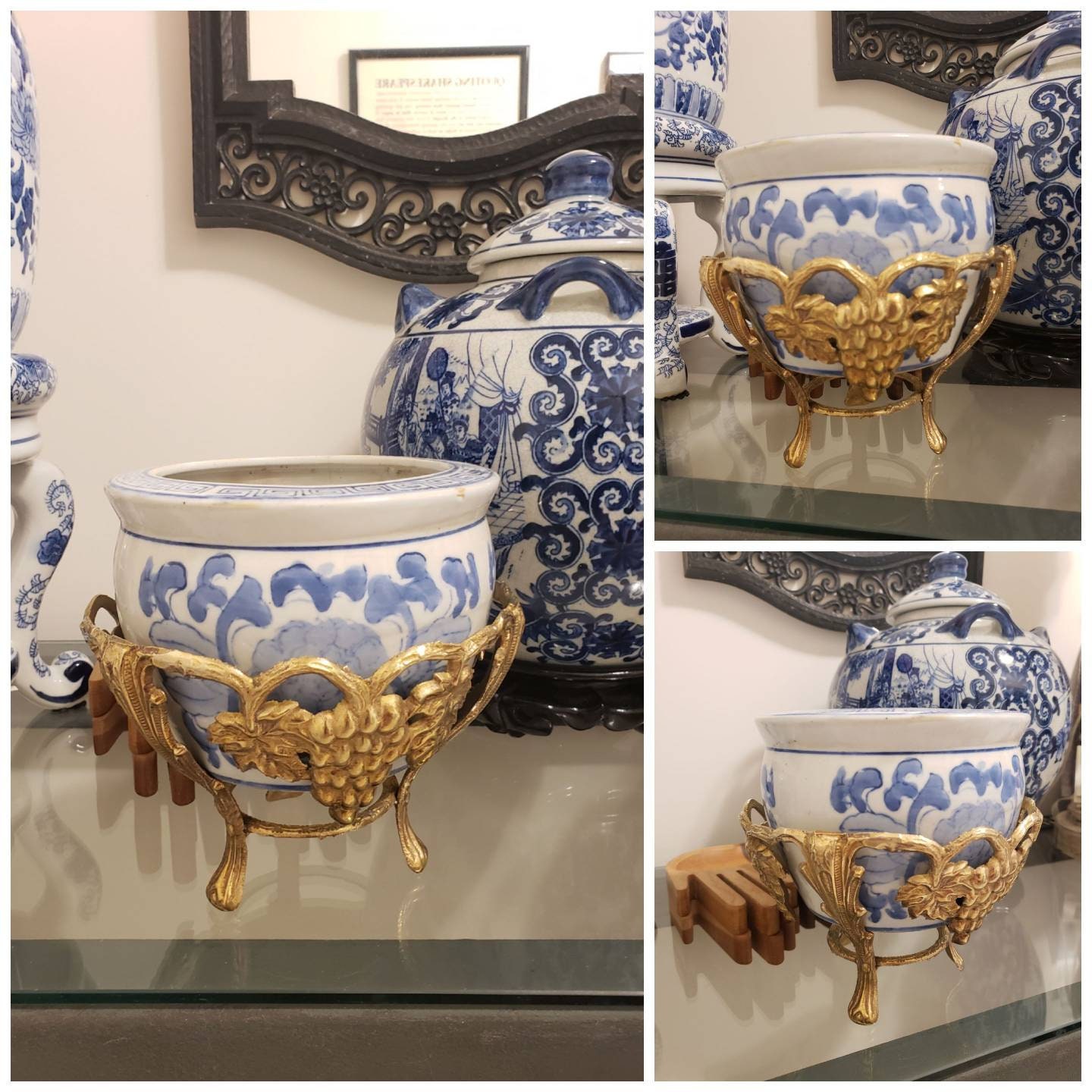 Vintage Mid Century Footed Brass Bowl Stand No Liner Grapes & Etsy Canada