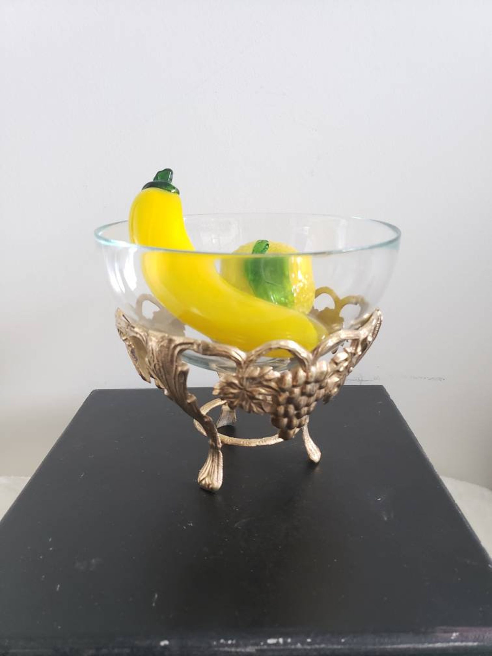 Vintage Mid Century Footed Brass Bowl Stand No Liner Grapes & Etsy Canada