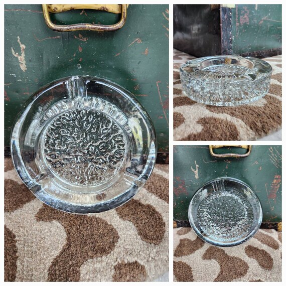 灰皿 WDS SEA (Round-glass) ASH TRAY Large Clear Glass Ashtray Heavy 4 Rests Round Circular 7
