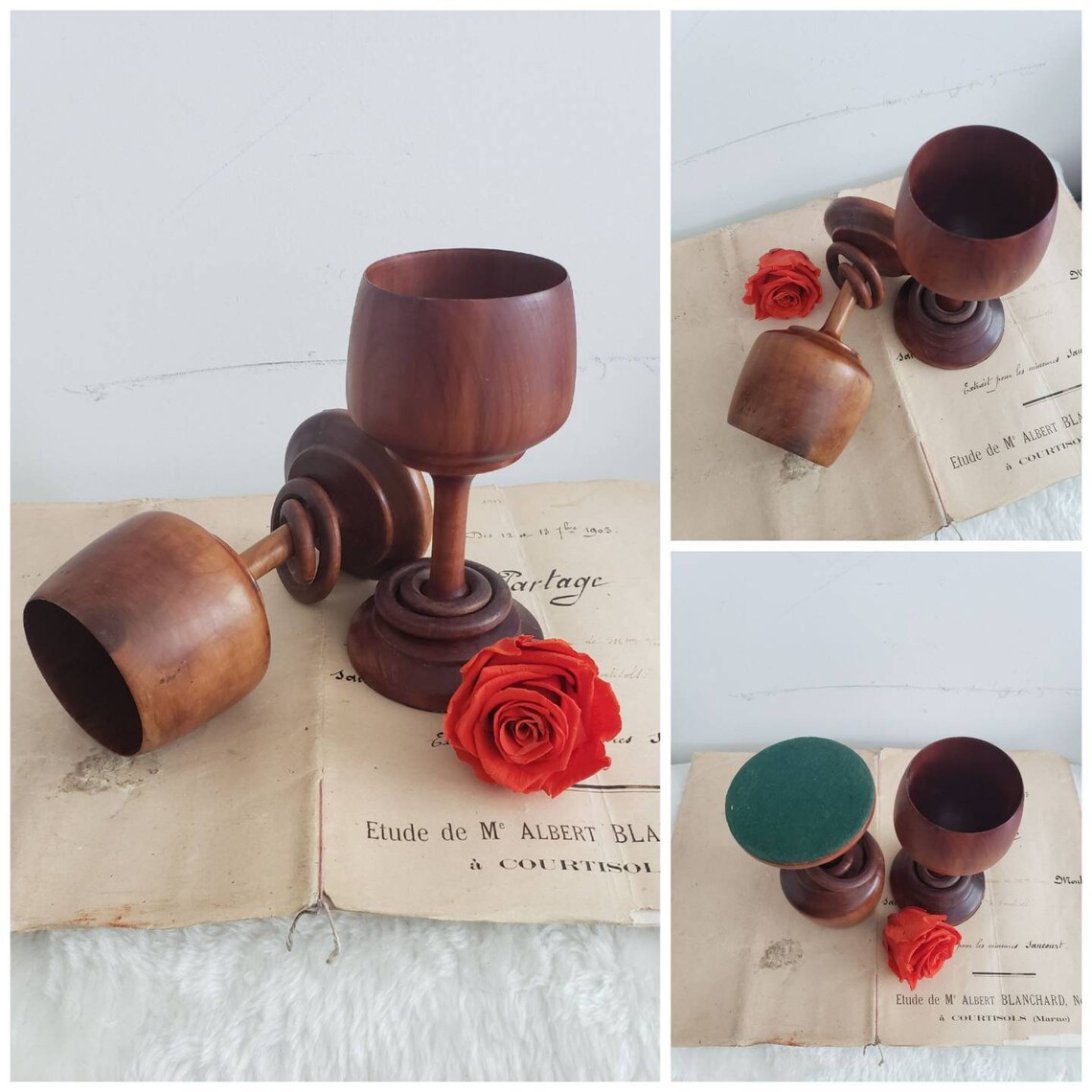 Vintage Cedar Friendship Goblets/retro Wood Chalice/ Etsy Canada