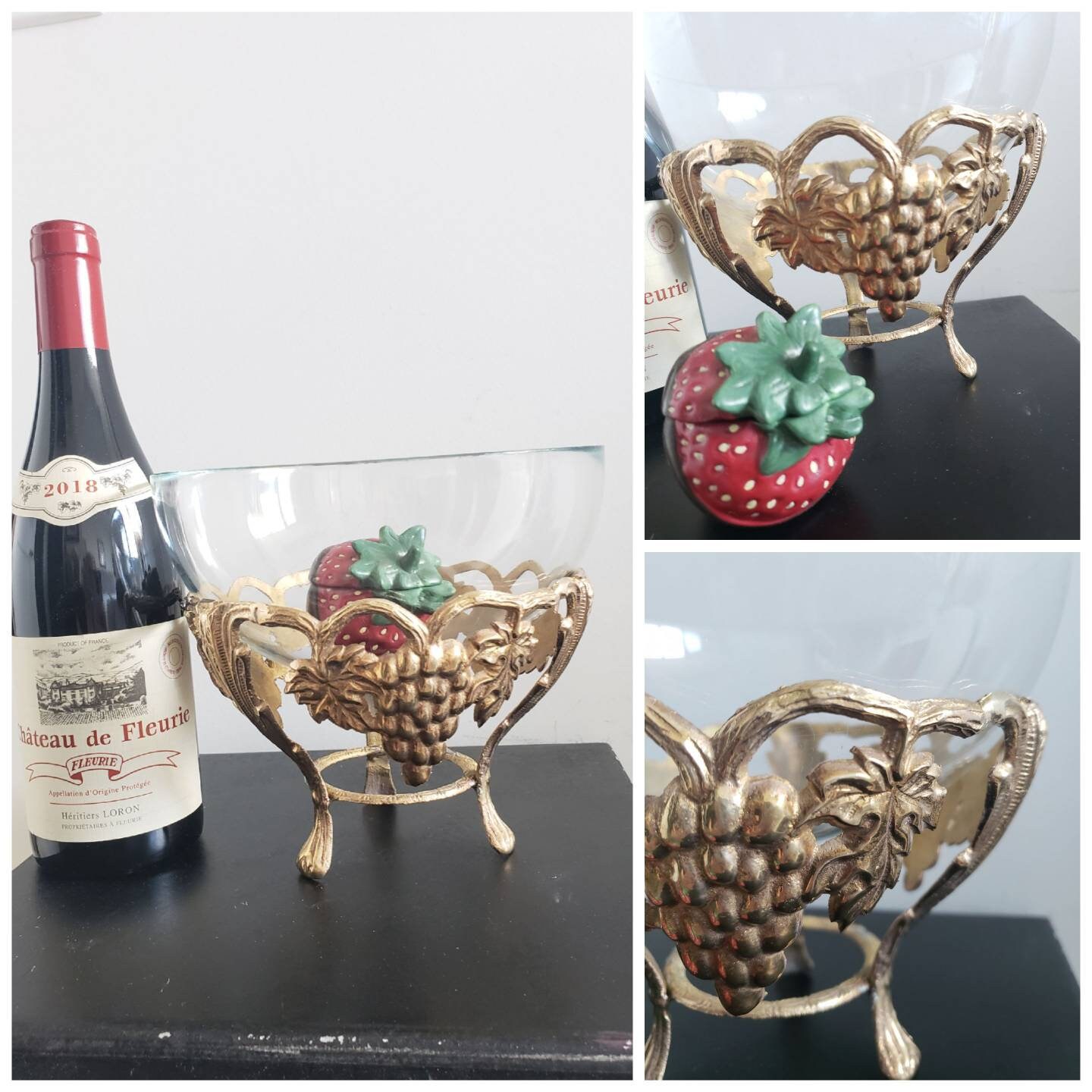 Vintage Mid Century Footed Brass Bowl Stand No Liner Grapes & Etsy Canada