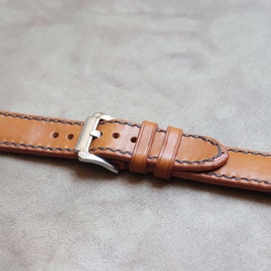 Tan Full Grain Leather Watch Strap Band 20mm