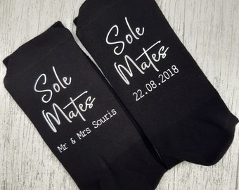 Sole Mates Personalised Socks - Sole Mates - Underneath - Anniversary - Wedding - Custom Made - Made to Order