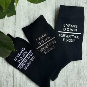 Wedding Anniversary Socks Personalised - 3rd Anniversary Gift - 4th Anniversary - 5th  Anniversary - - 10th Anniversary - Forever To Go