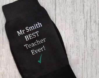 Personalised Teacher Socks - Best Teacher Socks - Super Teacher - Teacher Gift - Teacher Present