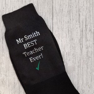 Personalisierte Lehrersocken - Bester Lehrer Socken - Super Lehrer - Lehrer Geschenk - Lehrer Geschenk