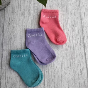 Baby Socks With Name - Personalised With Name Baby Socks - Baby&#39;s Personalised Socks - Personalized Kids Socks  - Baby Socks