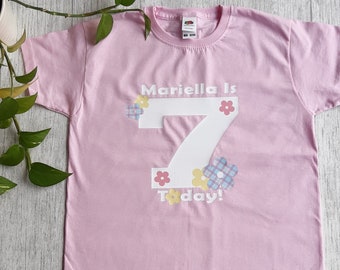 Gepersonaliseerd kinder T-shirt - Verjaardag Top - Verjaardag Leeftijd Top - Kindershirt - Meisjes / Jongens / Unisex - Leeftijdsnummer Top