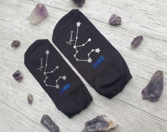 Sternzeichen Socken - Sternzeichen - Sterne - Horoskop - Waage - Fische - Wassermann - Löwe - Stier - Jungfrau - Steinbock - Schütze - Jungfrau - Individuell