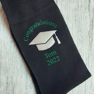 Graduation Socks Personalised Graduation Socks Choice of University Colours Custom Made Congratulations Celebration image 4