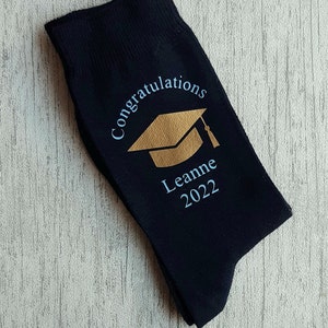 Graduation Socks Personalised Graduation Socks Choice of University Colours Custom Made Congratulations Celebration image 3