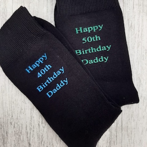Birthday Socks - Personalised Socks - 18th - 21st - 30th - 40th - 50th - 60th - 70th -  Happy Birthday Socks - Custom Made