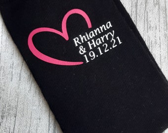 Heart Couple Socks - Personalised Love Socks - Wedding Socks - His and Hers