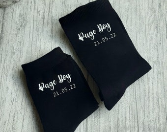 Childrens Personalised Socks - Page Boy Socks - Ring Bearer - Made to Order - Kids Wedding Party Socks - Personalized