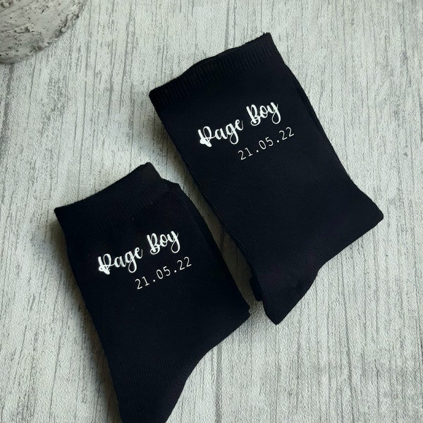 Childrens Personalised Socks - Page Boy Socks - Ring Bearer - Made to Order - Kids Wedding Party Socks - Personalized