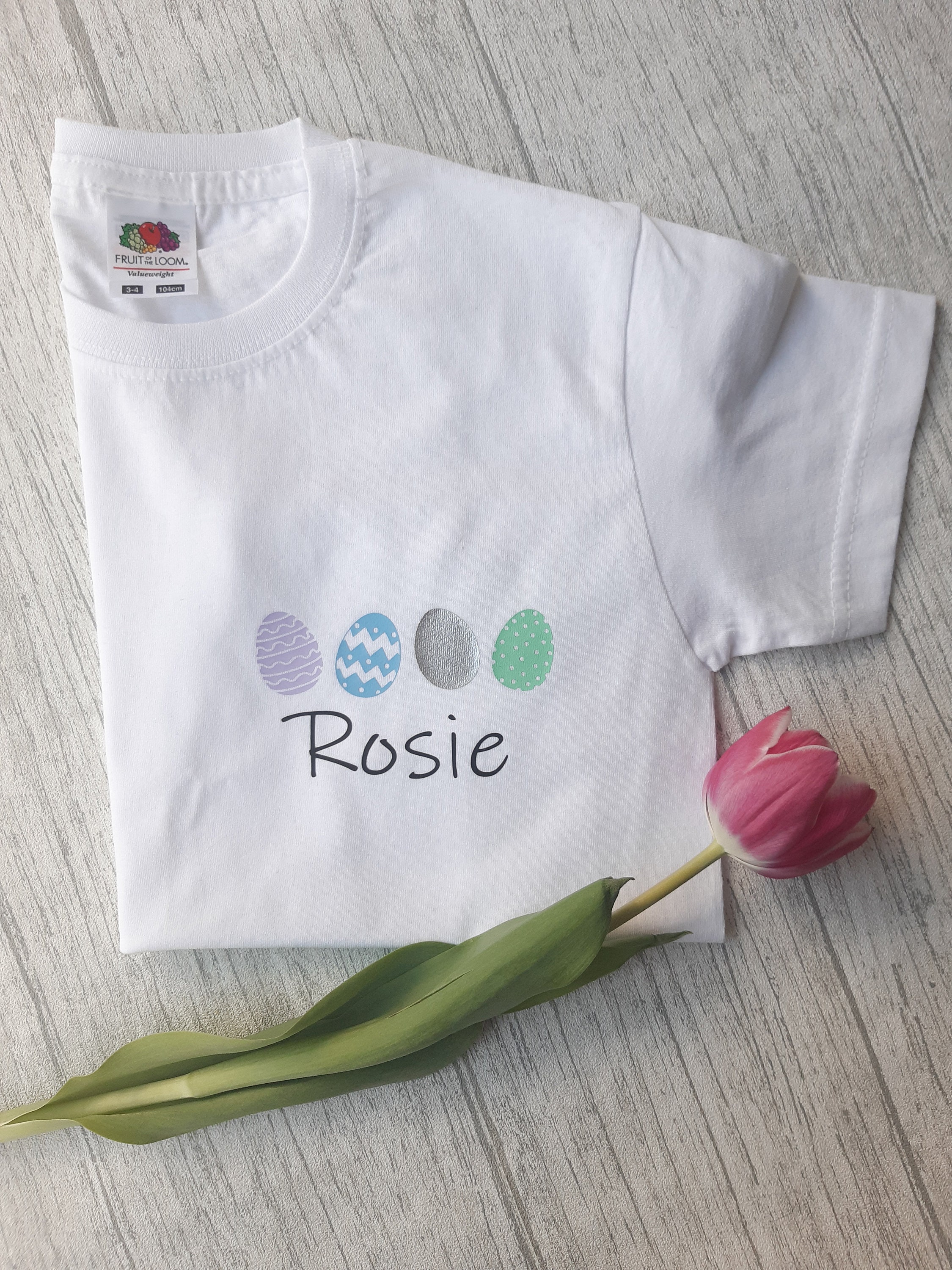 Personalised Childrens TShirt Easter Top Custom Easter Etsy