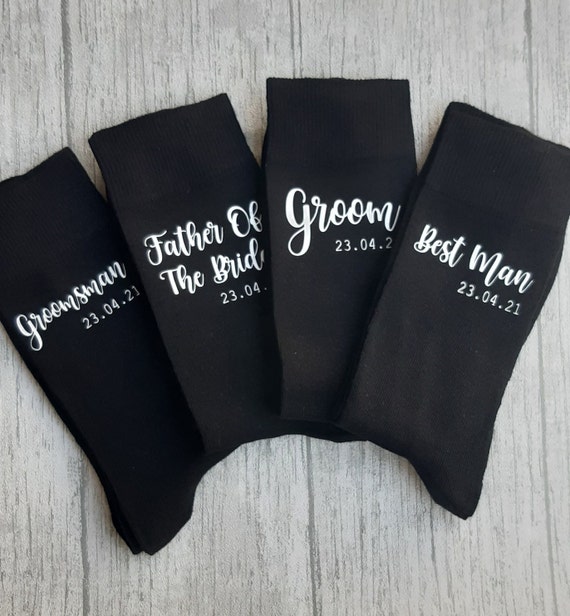 Personalised Wedding Socks Quality Printed Best Man Usher Father of Bride Groom 