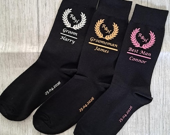Personalised Wedding Socks - Groom - Father of the Bride - Usher - Wedding Party - Best Man - Father of the Groom- Groomsmen - Personalized
