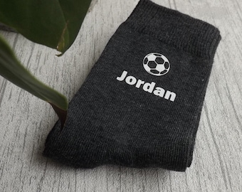 Calcetines de fútbol para niños - Calcetines de fútbol personalizados - Calcetines personalizados para niños - Calcetines infantiles personalizados - Regalo de Navidad