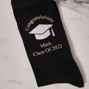 Graduation Socks Personalised Graduation Socks Choice of University Colours Custom Made Congratulations Celebration image 7