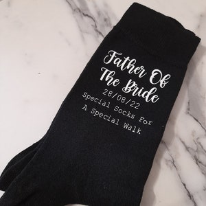 Father of The Bride Socks Special Socks for a Special Walk Father of the Bride Personalised Wedding Party Personalized image 2
