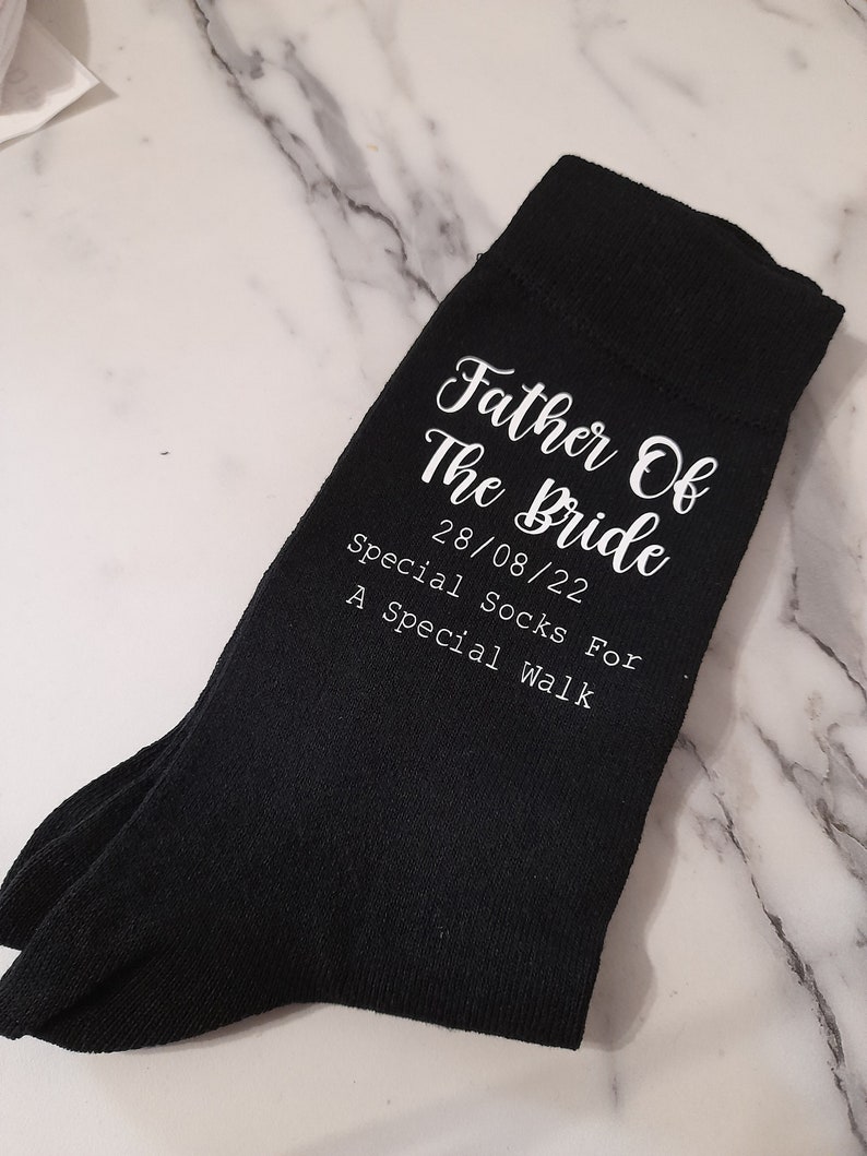 Father of The Bride Socks Special Socks for a Special Walk Father of the Bride Personalised Wedding Party Personalized image 2