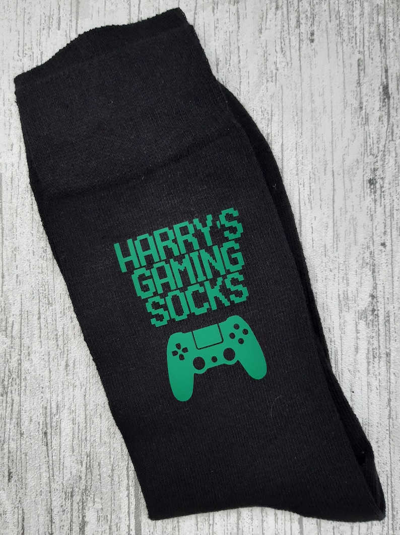 Personalised Gaming Socks Gamer Socks Personalised Gift Birthday Present for Dad Brother Uncle Son Step Dad image 1