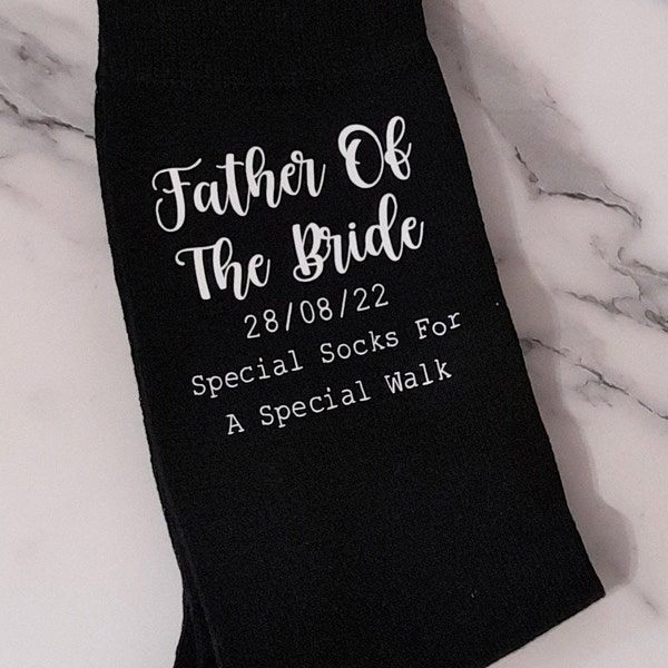 Father of The Bride Socks - Special Socks for a Special Walk - Father of the Bride Personalised - Wedding Party - Personalized