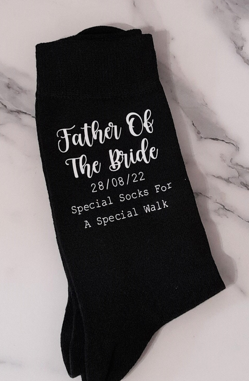 Father of The Bride Socks Special Socks for a Special Walk Father of the Bride Personalised Wedding Party Personalized image 1