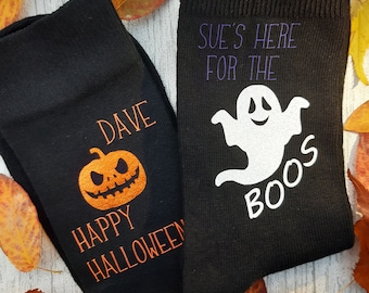 Halloween Socks - Pumpkin - Autumn - Spooky - Personalised Socks