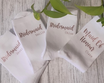 Personalised Wedding Socks - Bridal Party - Maid Of Honour - Bride - Bridesmaid - Will You Be My - Groom - Best Man - Hen Do - Wedding Party