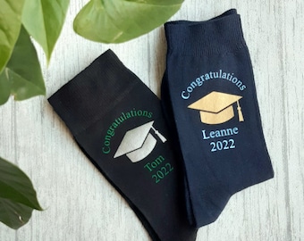 Graduation Socks - Personalised Graduation Socks - Choice of University Colours - Custom Made