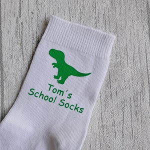 Childen&#39;s Back To School Socks - Personalised Back To School Socks - Dinosaur Socks