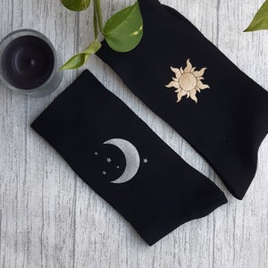 Sun and Moon Socks - Personalised Socks - Custom - Celestial - Crescent - Magic - Magical - Mystic - Holistic