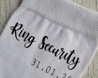 Skarpetki dla dzieci z zabezpieczeniem pierścienia, personalizowane - Skarpetki dla chłopców - Skarpetki na wesele - Skarpetki dla małych drużbów - Skarpetki dla małych drużbów