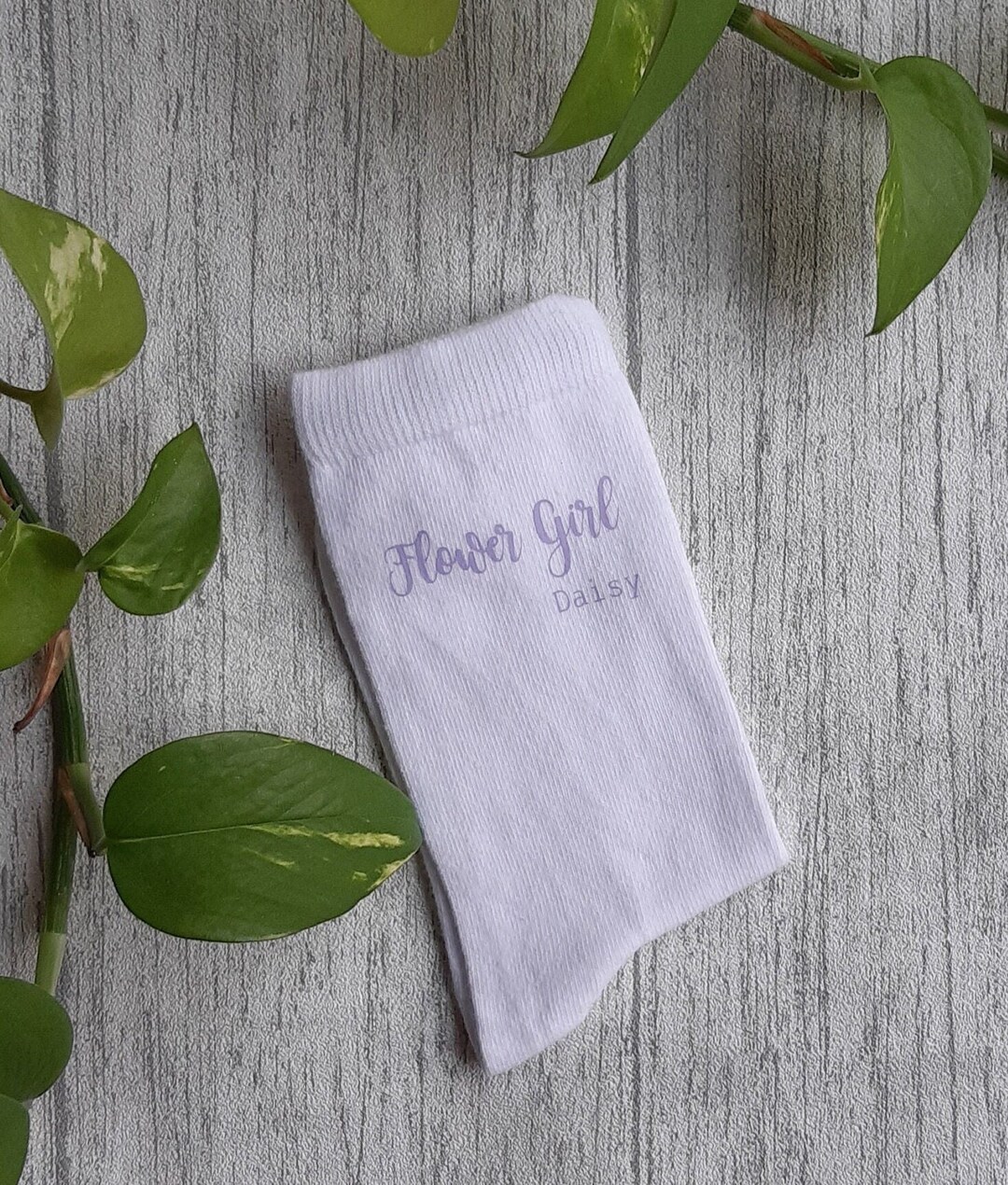 Flower Girl Socks Personalised Flower Girl Socks Wedding Etsy