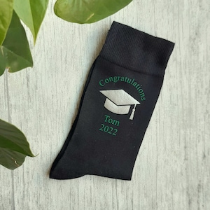 Graduation Socks Personalised Graduation Socks Choice of University Colours Custom Made Congratulations Celebration image 6