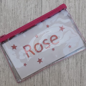 Back To School Personalised Clear Pencil Case - Ideal for Returning to School - New School Year - Any Name and Graphics - Made to Order