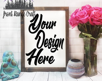 Download Free Framed Wood Sign Mockup - Wood Sign Mockup - Wood Frame Mockup - Real Wood Sign Mockup - 12x16 Sign Mockup - Framed Sign PSD Template