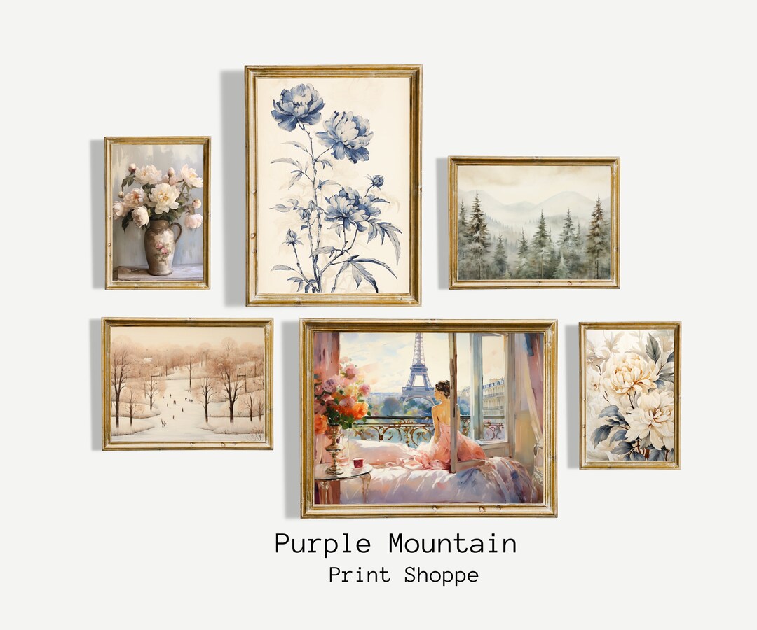 Printable Vintage Gallery Wall Art SET Antique Prints Warm - Etsy
