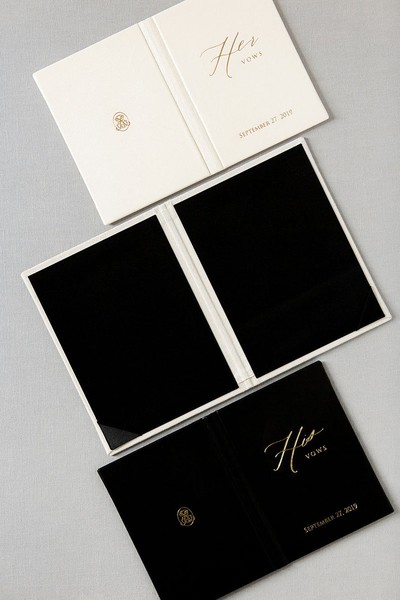  Vow Books Wedding SUEDE 13x18 cm Vow Booklet Folio Board 