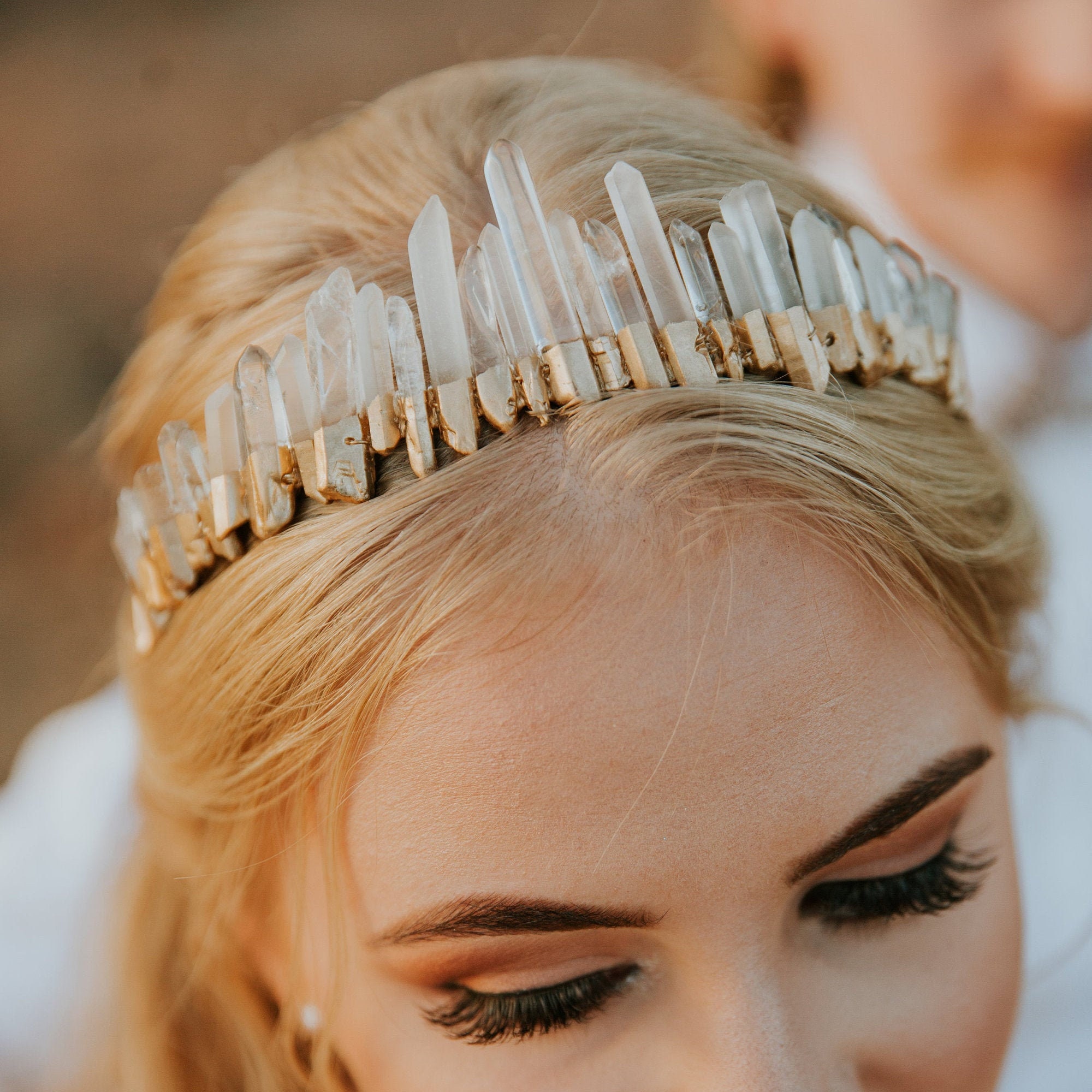 Rock Crystal Crown, Natural quartz crown quartz tiara women natural