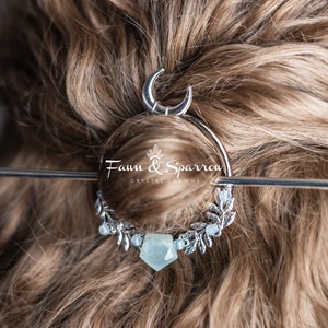 Aquamarine Crystal Hair Pin Stick image 1